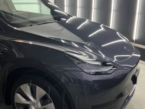 FireBall Butterfly Ceramic coating to a Grey Tesla Model Y